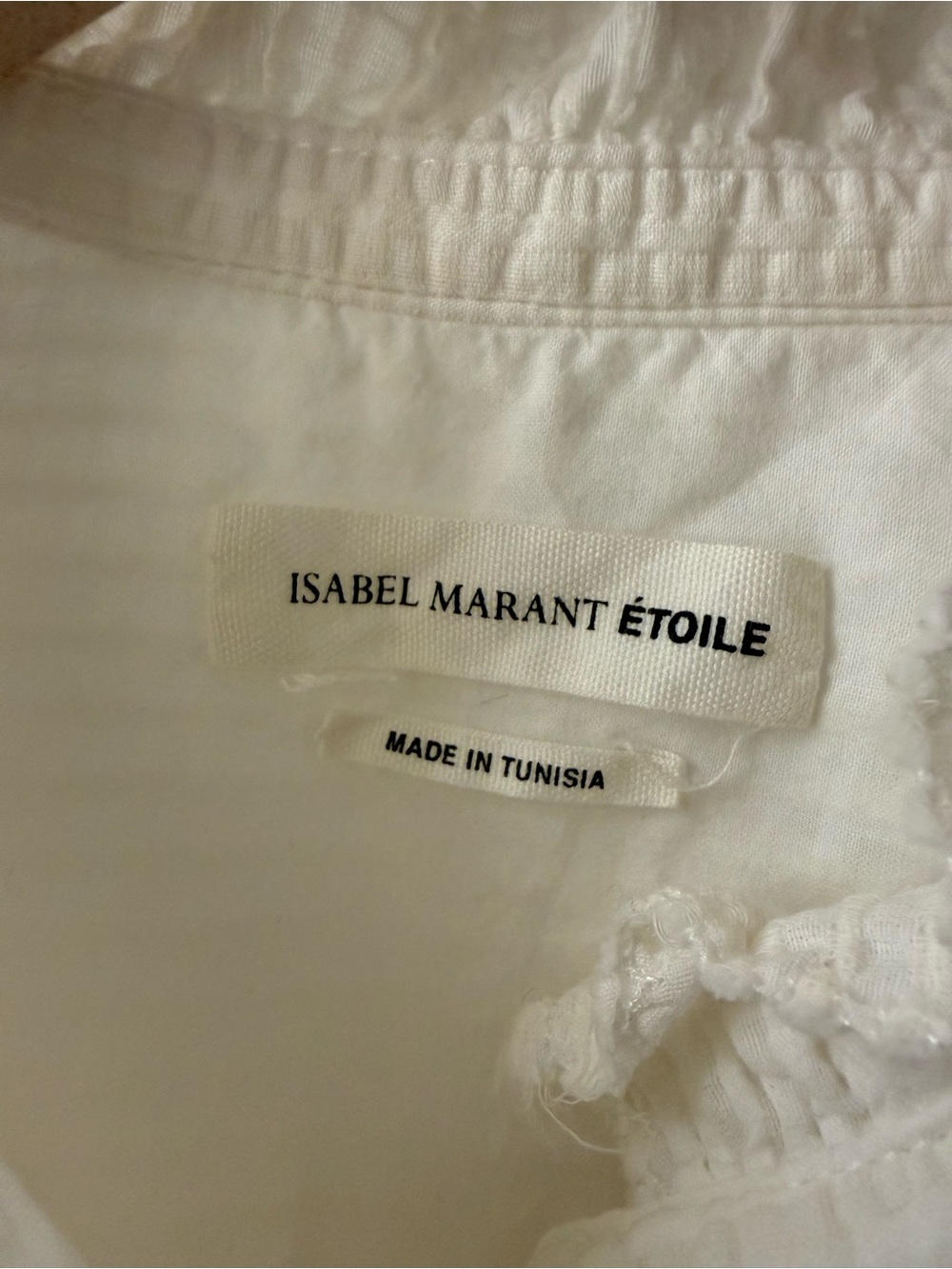 Isabel Marant Ivory Ruffled Textured Button-Up Blouse - Picture 3 of 7